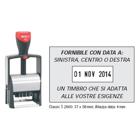 TIMBRO DATARIO PERSONALIZZABILE 2660 37X58MM CLASSIC LINE COLOP