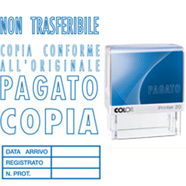 Colop Printer 20l - pagato timbro testo con Timbri 0126 Epto